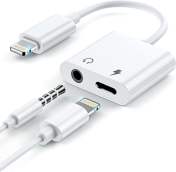 2 in 1 Lightning Splitter headphones adapter Lightning to 3.5mm