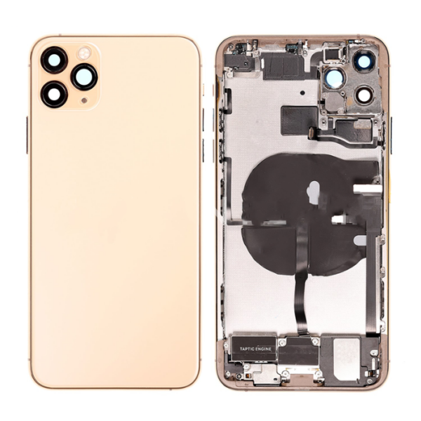 iPhone 11 Pro Max Housing with small Parts Pulled Gold