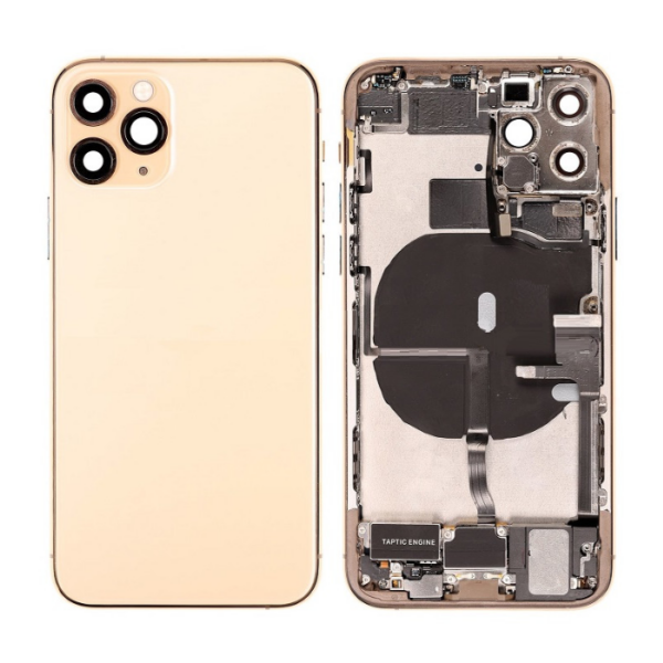 iPhone 11 Pro Housing with small Parts Pulled Gold