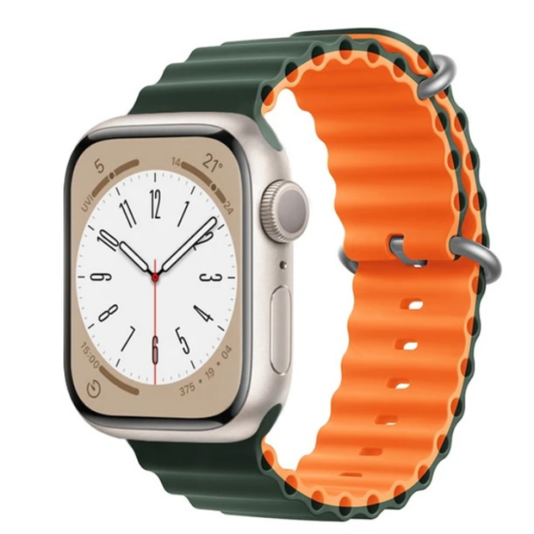 Apple Silicone Watchband Ultra/SE/8/7/6/5/4  (49/45/44/42mm)  Green Orange