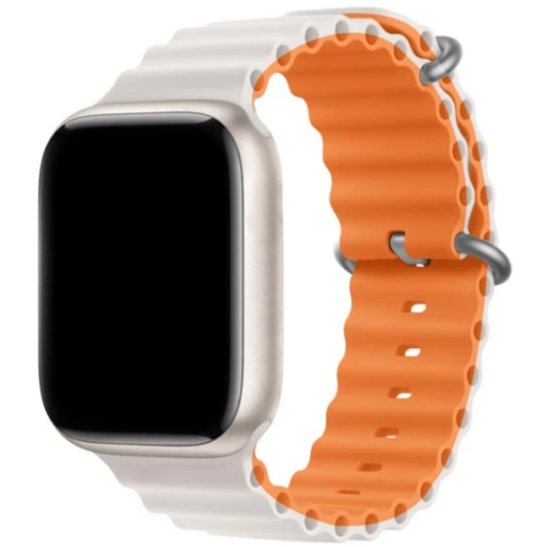 Apple Silicone Watchband Ultra/SE/8/7/6/5/4 (49/45/44/42mm) Starlight Orange