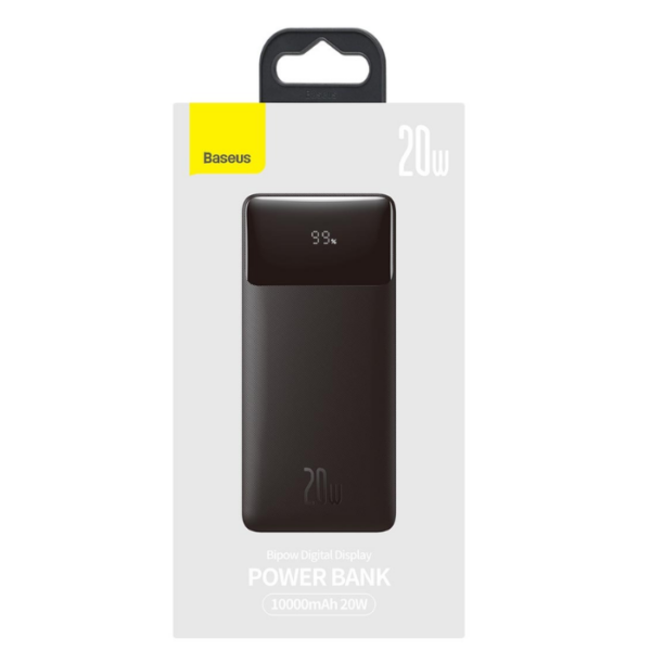 Baseus 10000mAh 20W Bipow Digital Display Fast Charge Power Bank Black