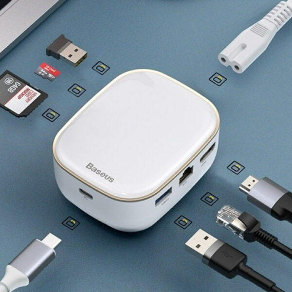 Baseus Type-C HUB AC Multi-function Charger - White - Image 2