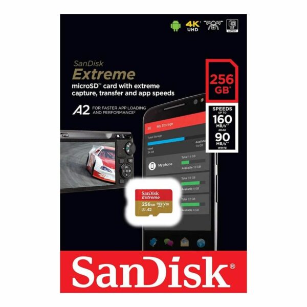 SanDisk Extreme 256 GB MicroSDXC Memory Card