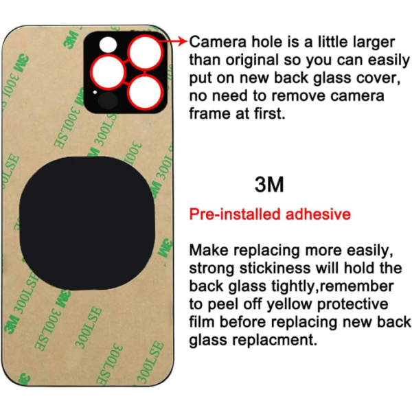 iPhone 15 Pro Max Back Glass Pre-Installed Adhesive White Titanium