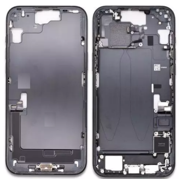 iPhone 15 Midframe with small parts Pulled Black