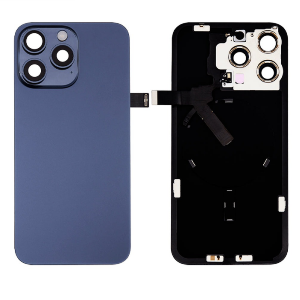 iPhone 15 Pro Back Glass With Small Parts Pulled –Blue Titanium