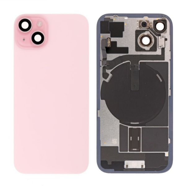 iPhone 15 Back Glass With Small Parts Pulled - Pink